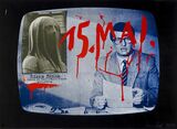 Lutz Dammbeck, 5 Jahre Clara Mosch in Karl-Marx-Stadt Adelsberg, 1982, Siebdruck, Foto: Alexander Janetzko, Lizenz: VG Bild-Kunst, Bonn 2025