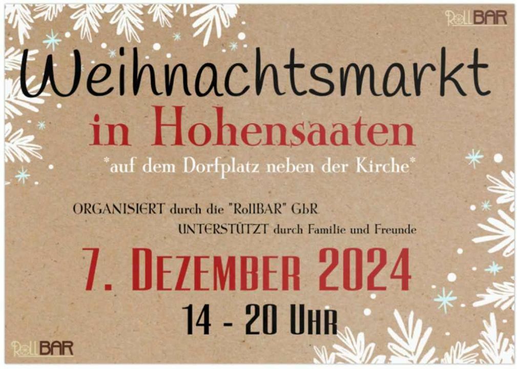 Weihnachtsmarkt Hohensaaten