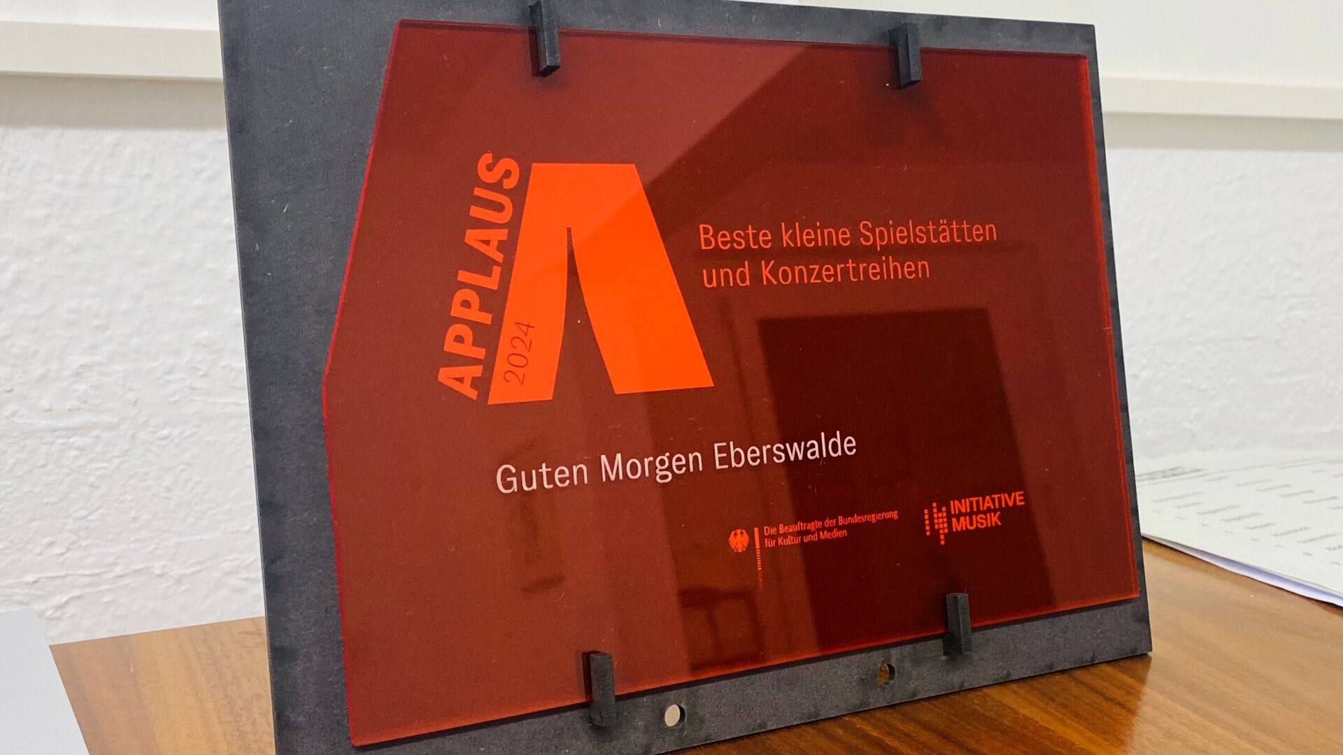 Applaus-Preis für Guten-Morgen-Eberswalde auch im Jahr 2024 Applaus-Preis für Guten-Morgen-Eberswalde auch im Jahr 2024, Foto: Matthias Schäfer