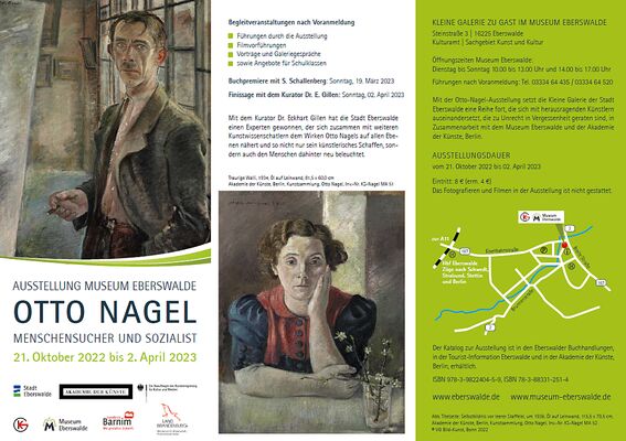 Flyer Ausstellung Otto Nagel Seite 1, Foto: Stadt Eberswalde