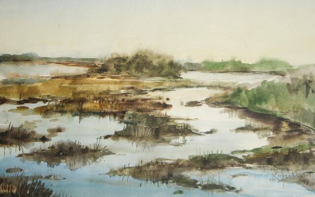 Am See - Aquarelle von Kurt Hübner