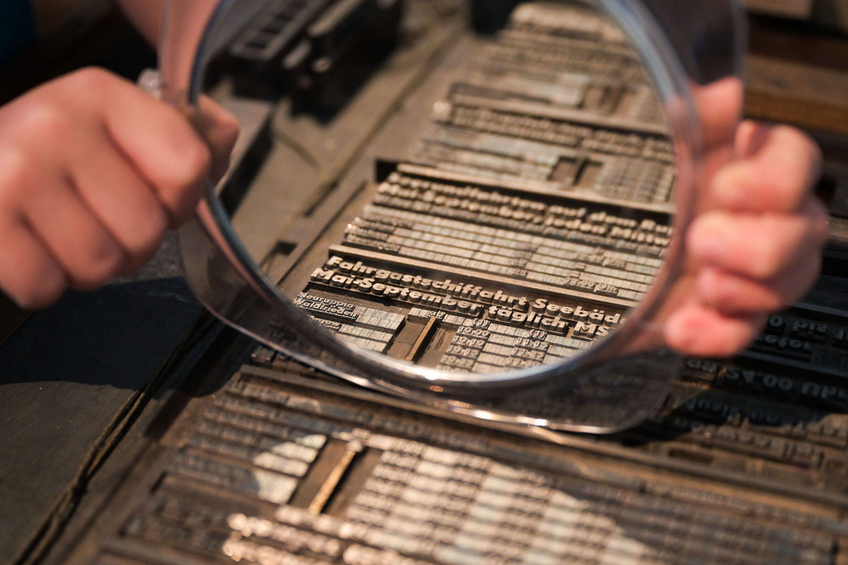 In der Letterndruckwerkstatt, Foto: Foto: Henry Mundt, Lizenz: (c) Museum Neuruppin