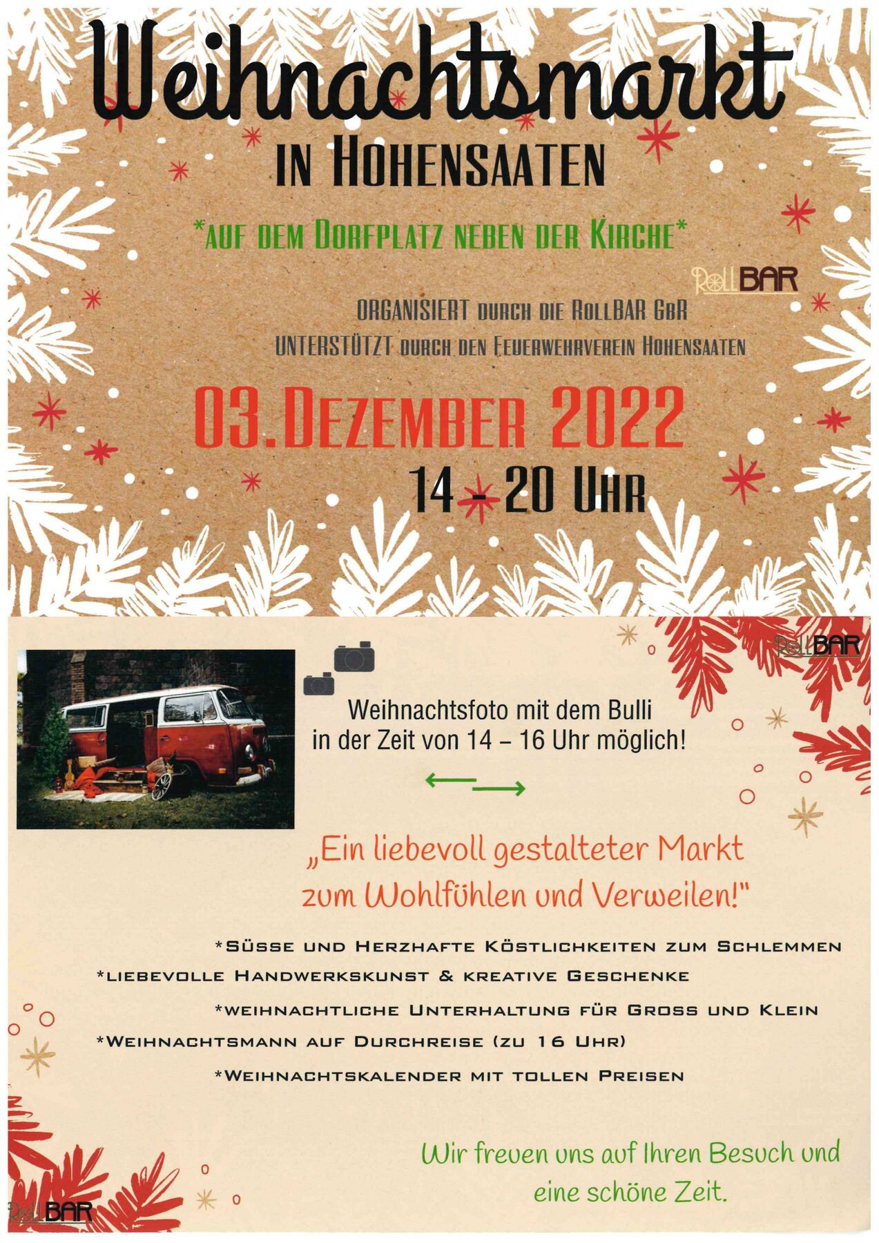 Flyer Weihnachtsmarkt, Foto: Rollbar GbR